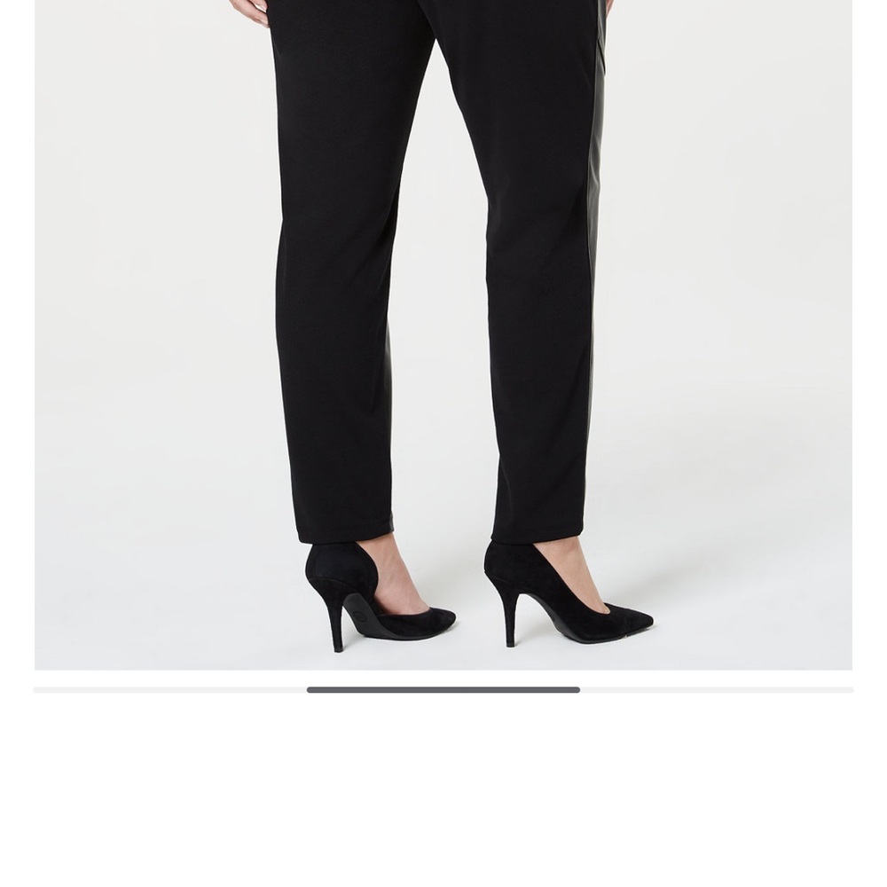 NWT Calvin Klein Women Plus Size Faux-Leather Skinny Ankle Leggings - Picture 5 of 9